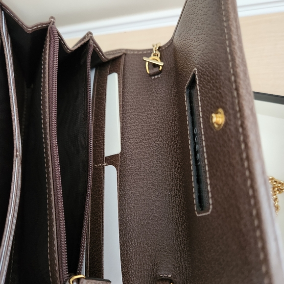 Gucci GG Supreme Monogram Web Ophidia Wallet With Chain - Picture 5 of 6